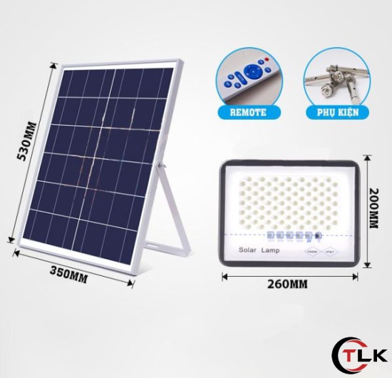 Đèn pha năng lượng mặt trời MB-100, Công suất 100w